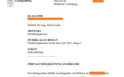 Vår klient med ME/CFS får rätt till hel sjukersättning