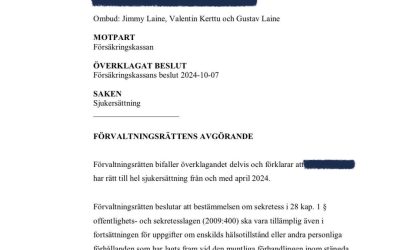 Vår klient med ME/CFS beviljas hel sjukersättning