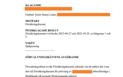 Vår klient med ME/CFS får rätt till sjukpenning