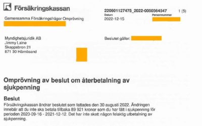 Försäkringskassan drar tillbaka återkrav vid omprövning