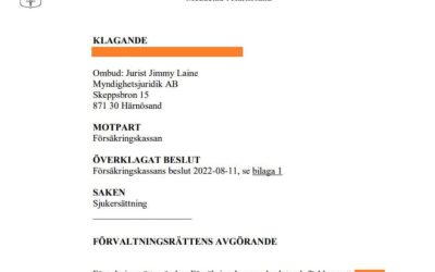Vår klient med fibromyalgi får rätt till hel sjukersättning