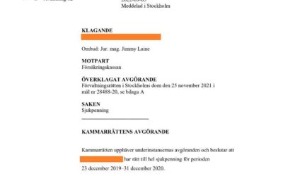 Kammarrätten bifaller vårt överklagande i mål om ME/CFS