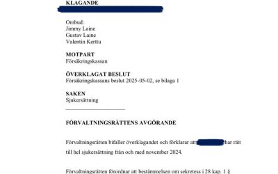 Vår klient med ME/CFS får rätt till hel sjukersättning