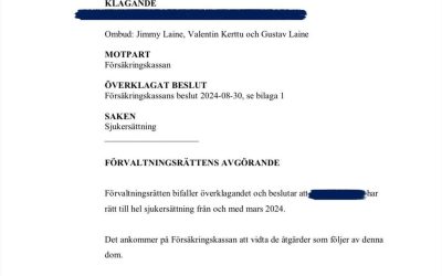 Vår klient ME/CFS får rätt till hel sjukersättning