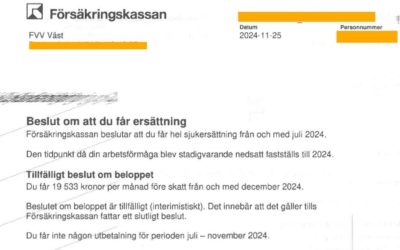 Vår klient med ME/CFS beviljas hel sjukersättning