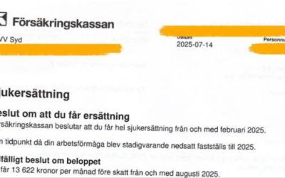 Vår klient med ME/CFS får rätt till hel sjukersättning